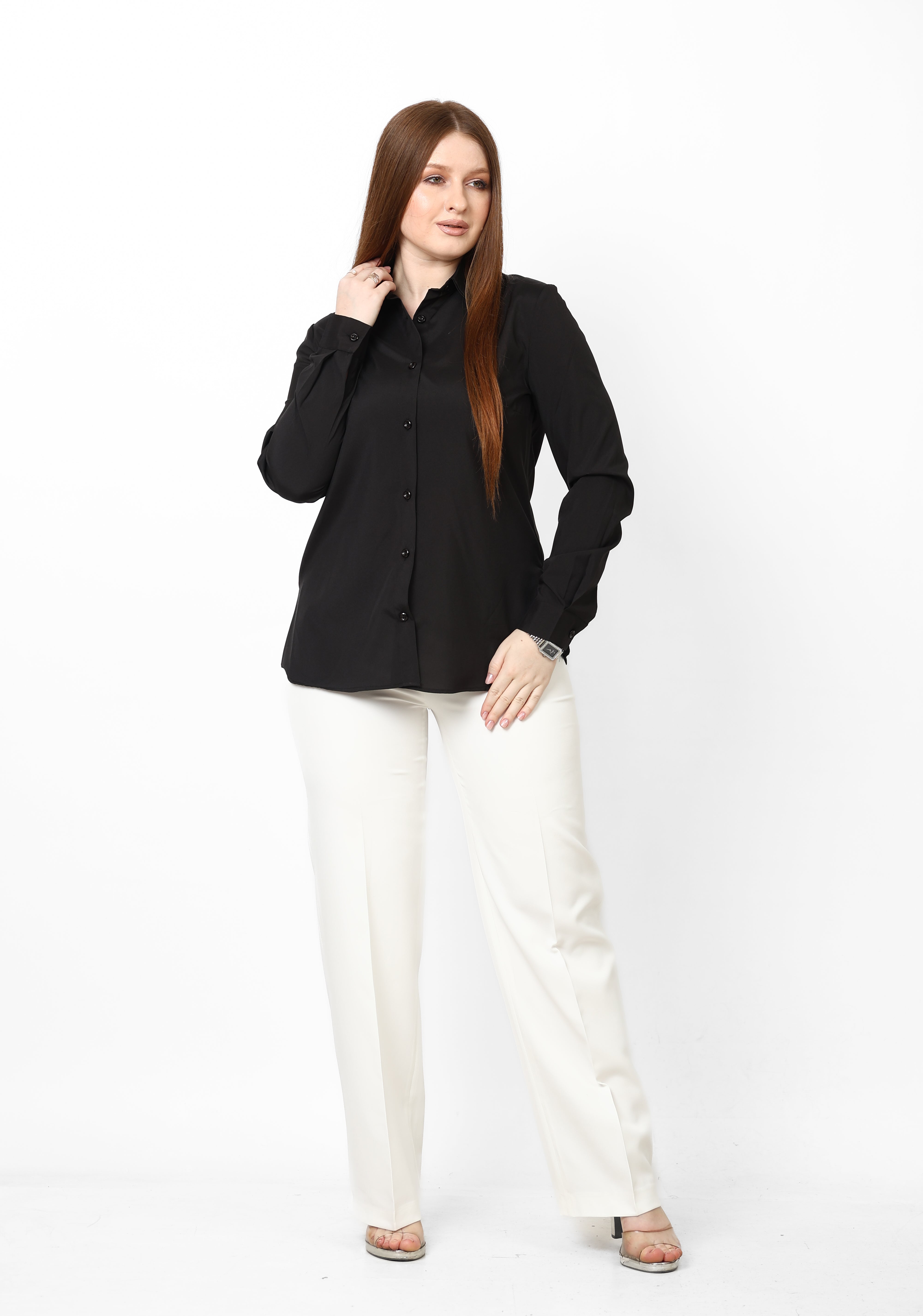 White Wide leg pants